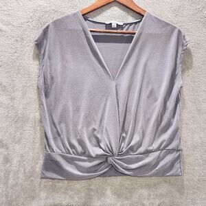 Green Envelope Womens Gray Knotted Crop Top Size Small Festival Summer Beach